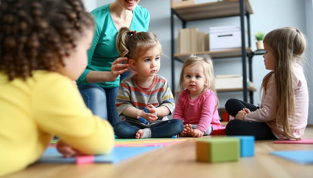 Children engaging in a therapy session with a therapist Children engaging in a therapy session with a therapist